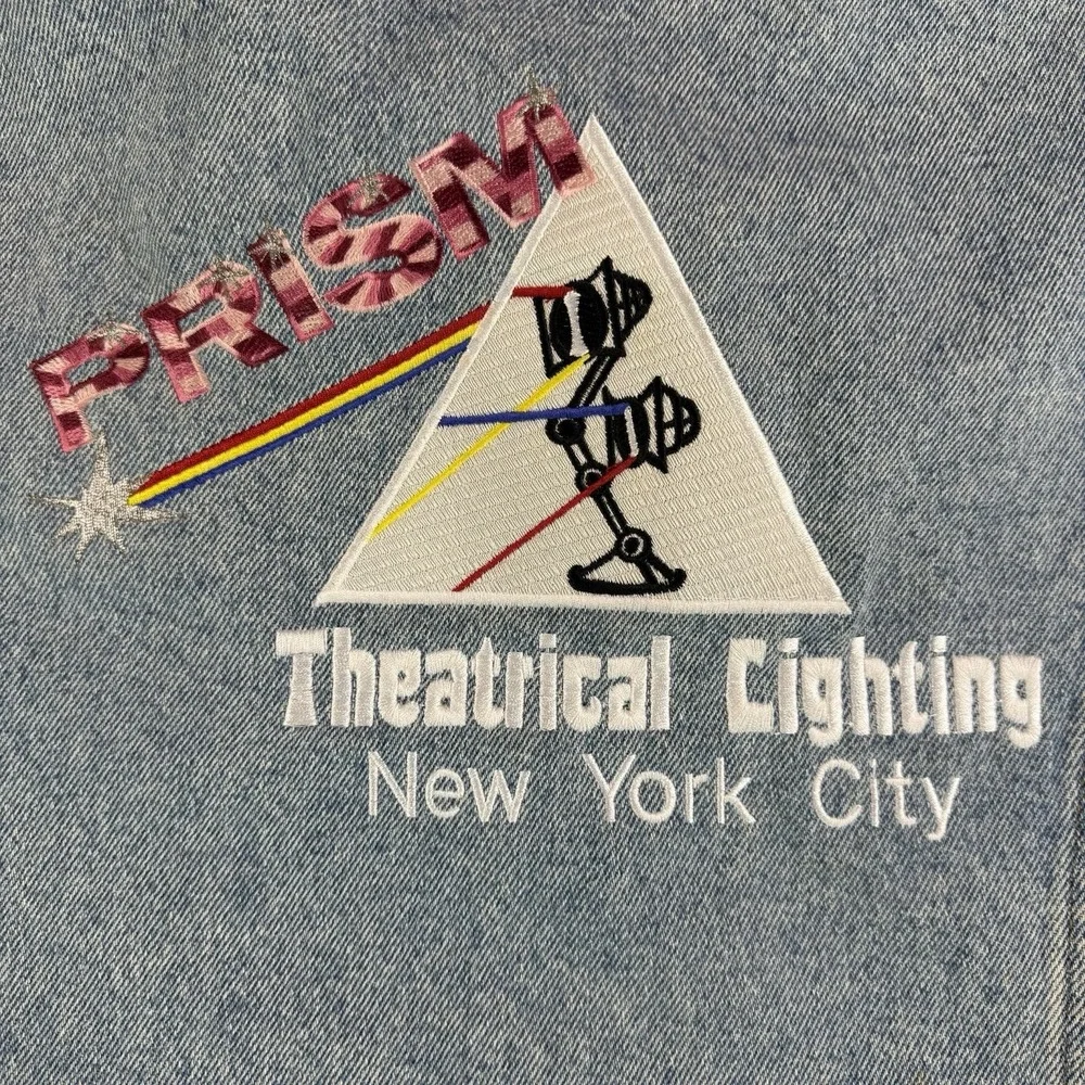 Vintage‎ 90's Lee Denim Jacket XXL USA Prism Theatrical Lighting NYC Embroidered